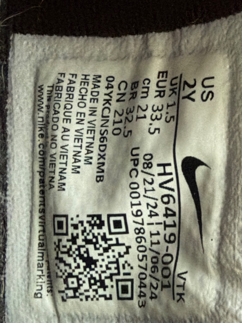 Youth Nike Air Max Dn Big Kids Size 2 Black Grey Lace Up Sneakers - Picture 4 of 6